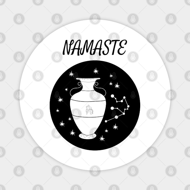 Namaste Aquarius Magnet by DesignIndex